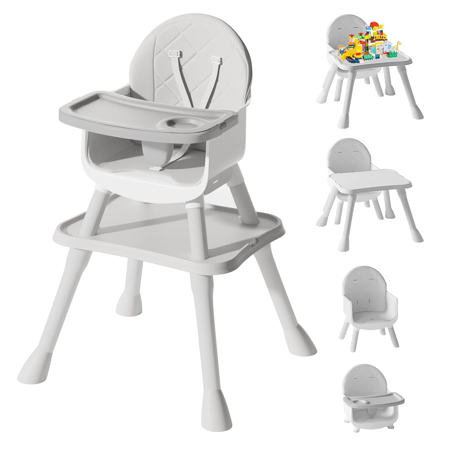 6-in-1 Convertible Baby High Chair by UNISWAN - Grow with Your Child!
