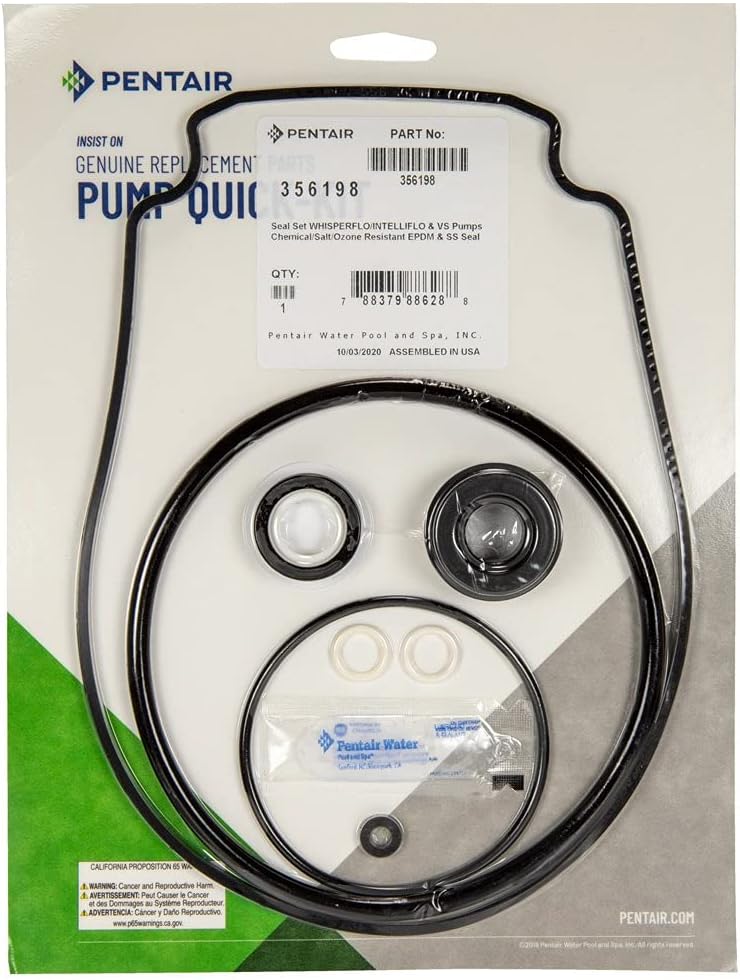 356198 Pentair Pump Seal Quick Kit for Whisperflo Intelliflo