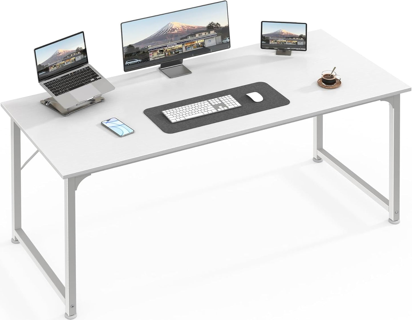 Huuger Computer Desk 55 Inch Modern Simple Home Office Desk