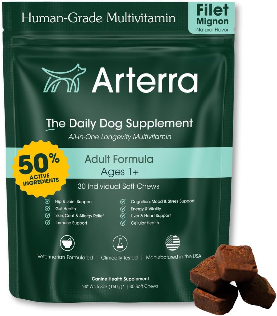 Arterra Longevity Multivitamin for Dogs - Daily Soft Chews