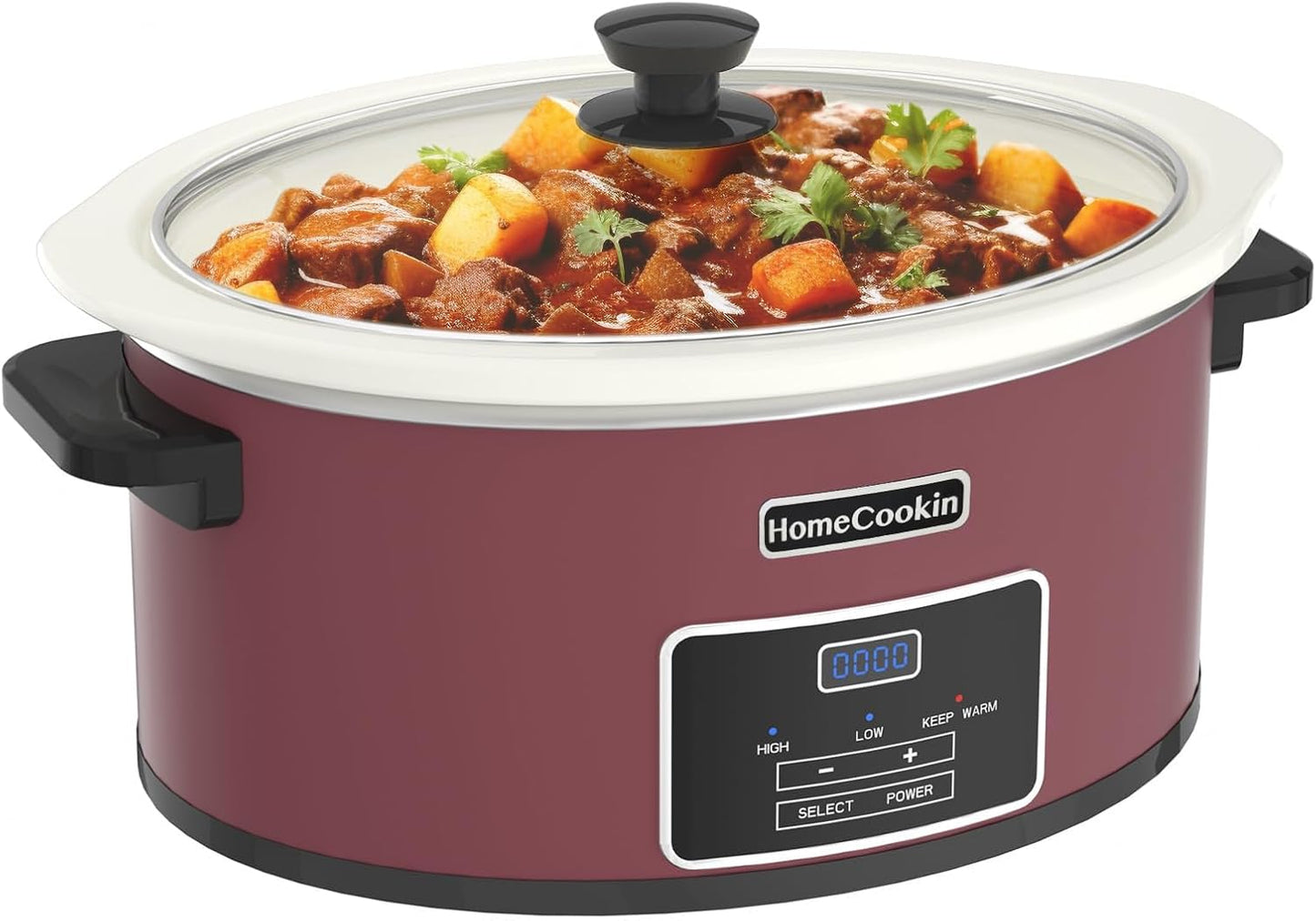 Oval Digital Slow Cooker for Family Dinners - 6-Quart Capacity