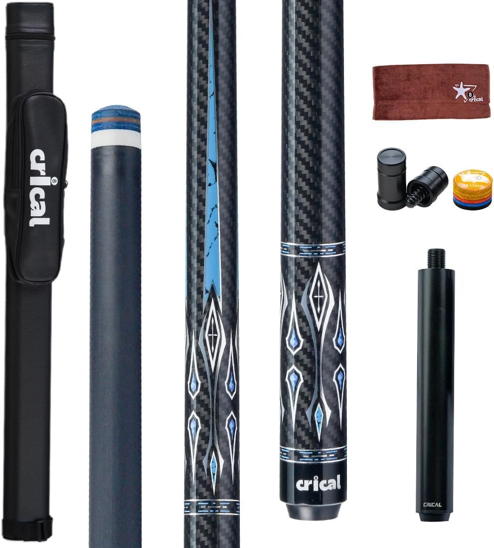 CRICAL Carbon Fiber Pool Cue Stick 58in for Professional Play
