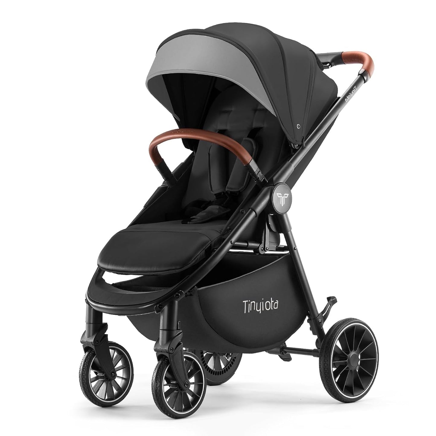 Tinyiota Baby Stroller with Large Canopy and Luxury Features