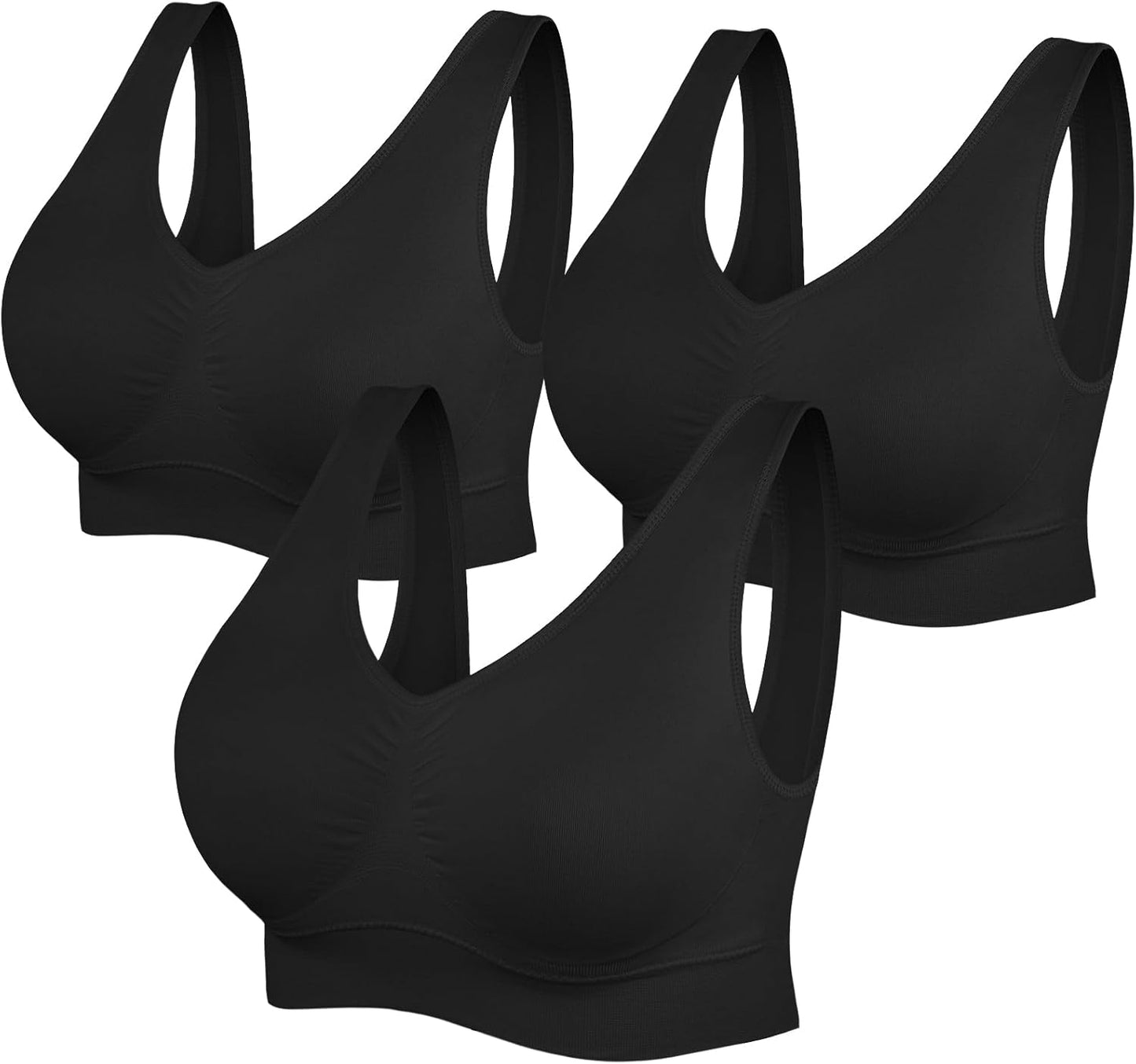 Womens Sports Bras 3 Pack for Yoga Comfort and Stretchy Fit