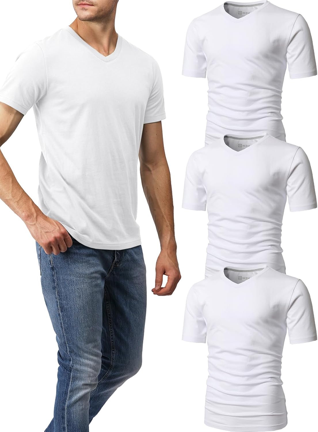 H2H Mens Slime Short Sleeve T-Shirts for Everyday Comfort