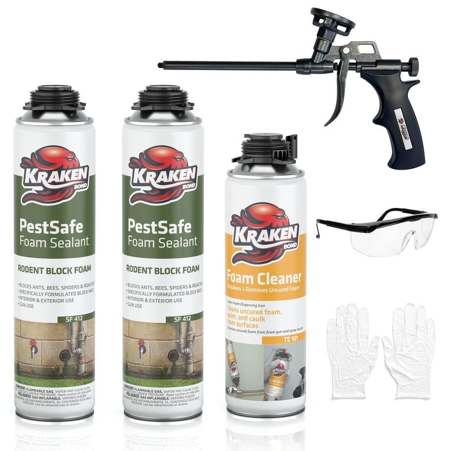 Kraken Bond Pestblock Spray Foam Sealant for Gaps & Cracks