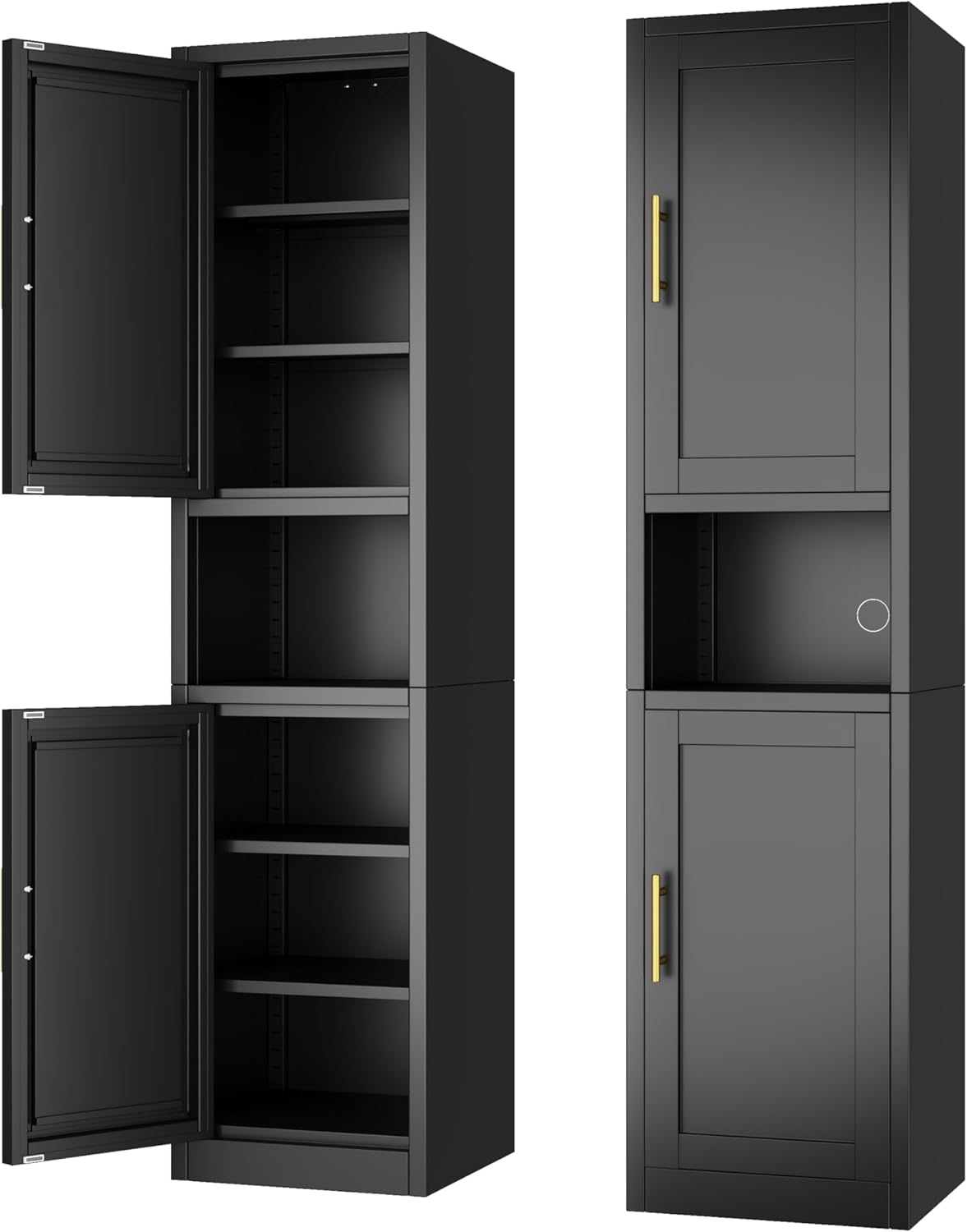 Tall Narrow Storage Cabinet with Adjustable Shelves for Home