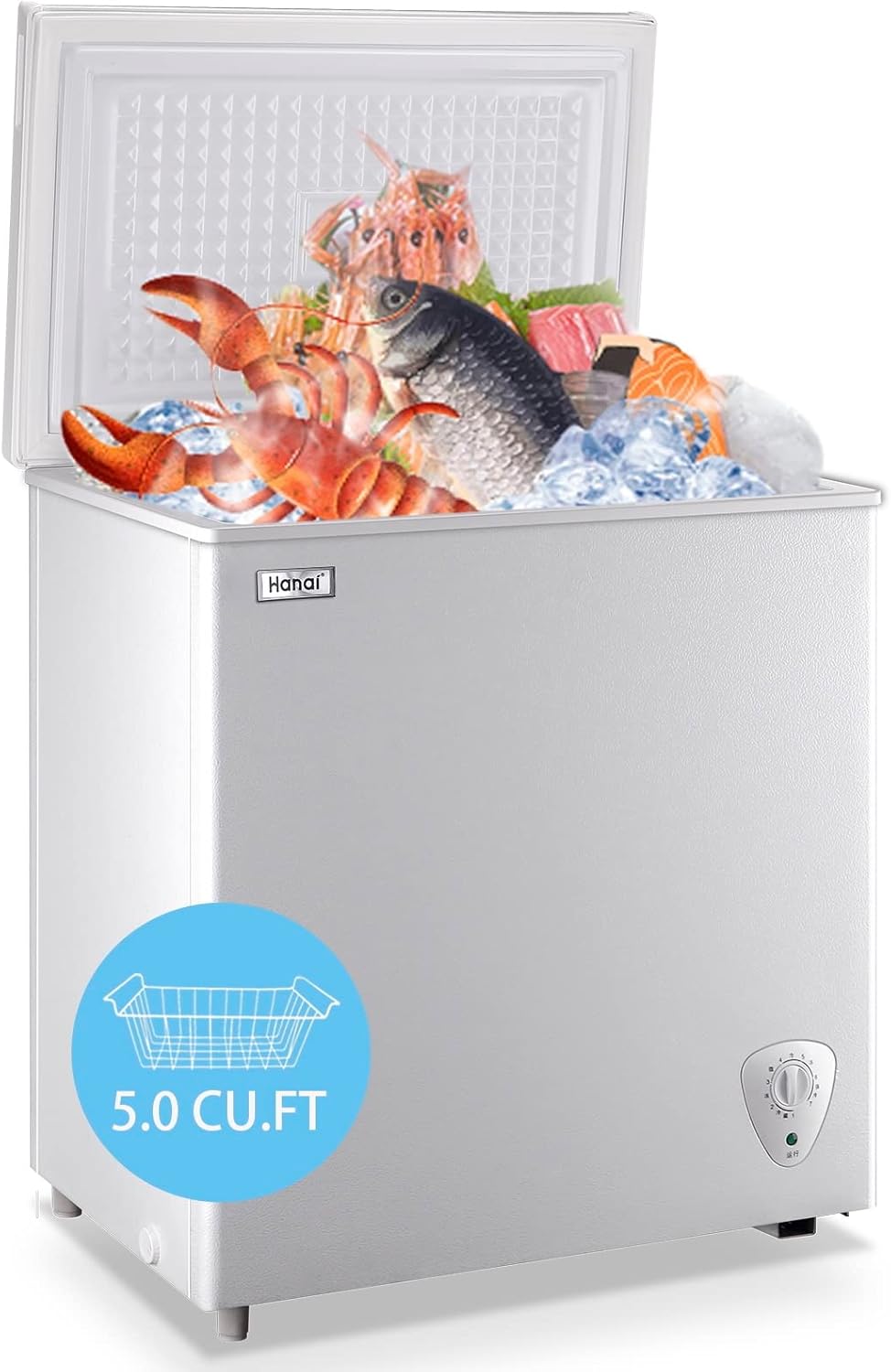Chest Freezer 5.0 Cu.Ft for Home Garage or Apartment Use