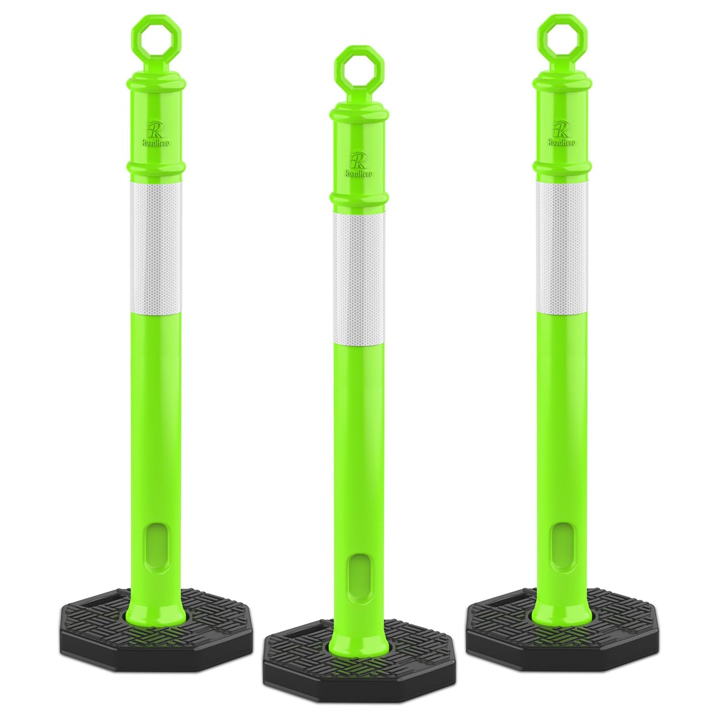 RoadHero 45 Inch Traffic Delineator Posts for Safety and Visibility