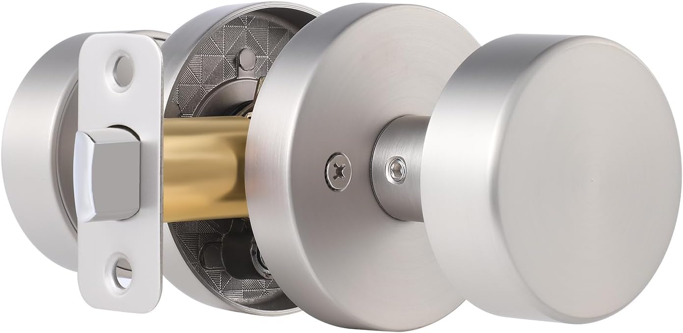 Satin Nickel Passage Door Knob for Modern Interior Doors