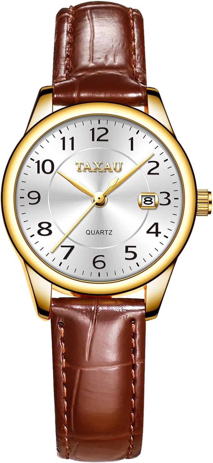 Taxau Women's Classic Leather Date Watch