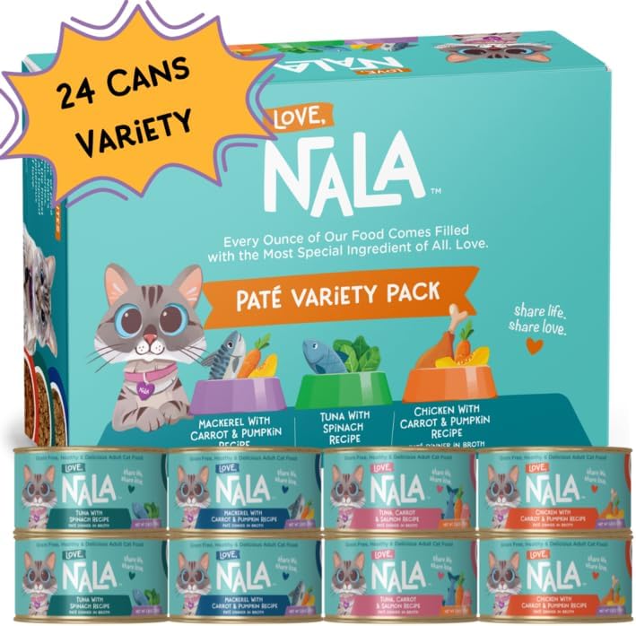 LOVE, NALA Grain-Free Wet Cat Food Pate for Healthy Cats