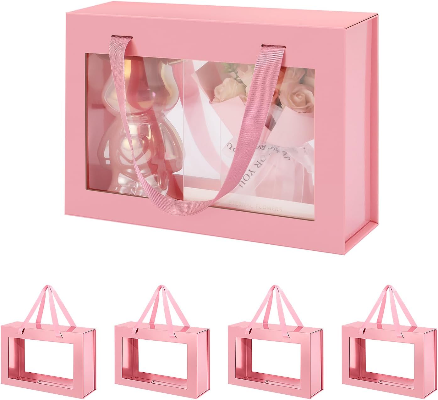 5 Pink Gift Boxes with Windows for All Your Special Occasions