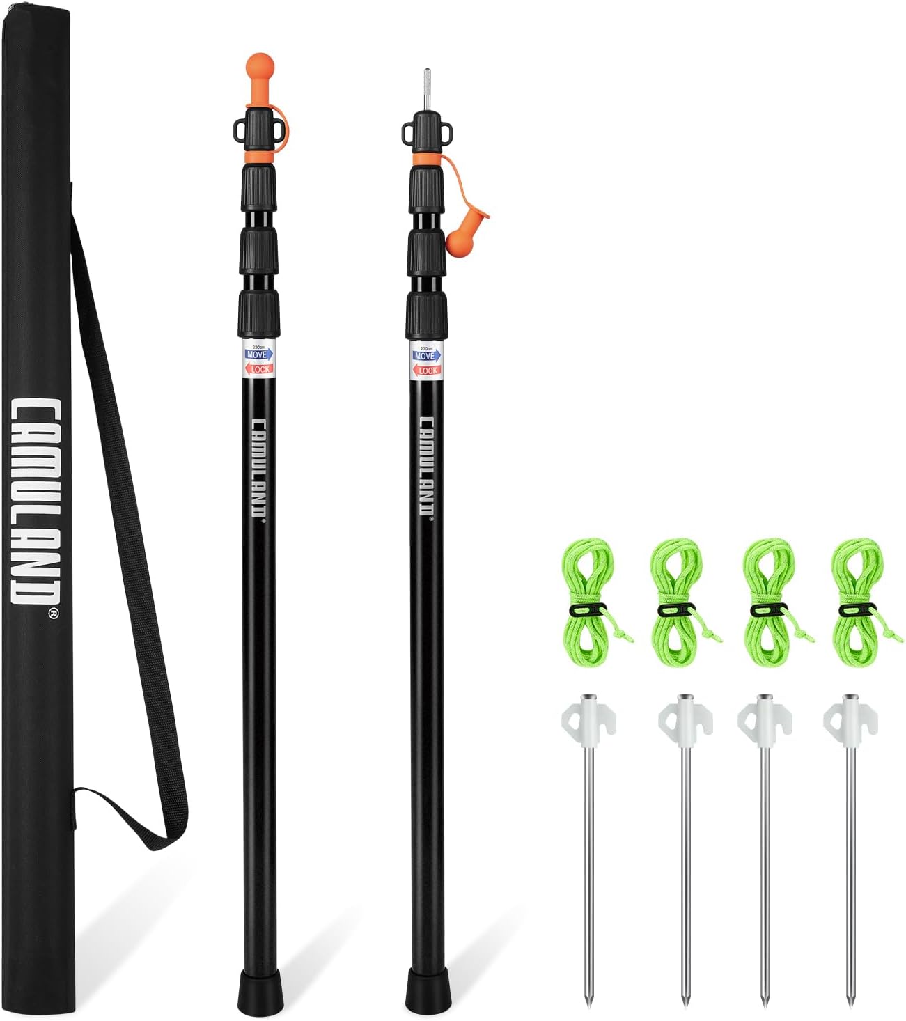 Adjustable Aluminum Tarp Poles for Camping and Outdoor Use