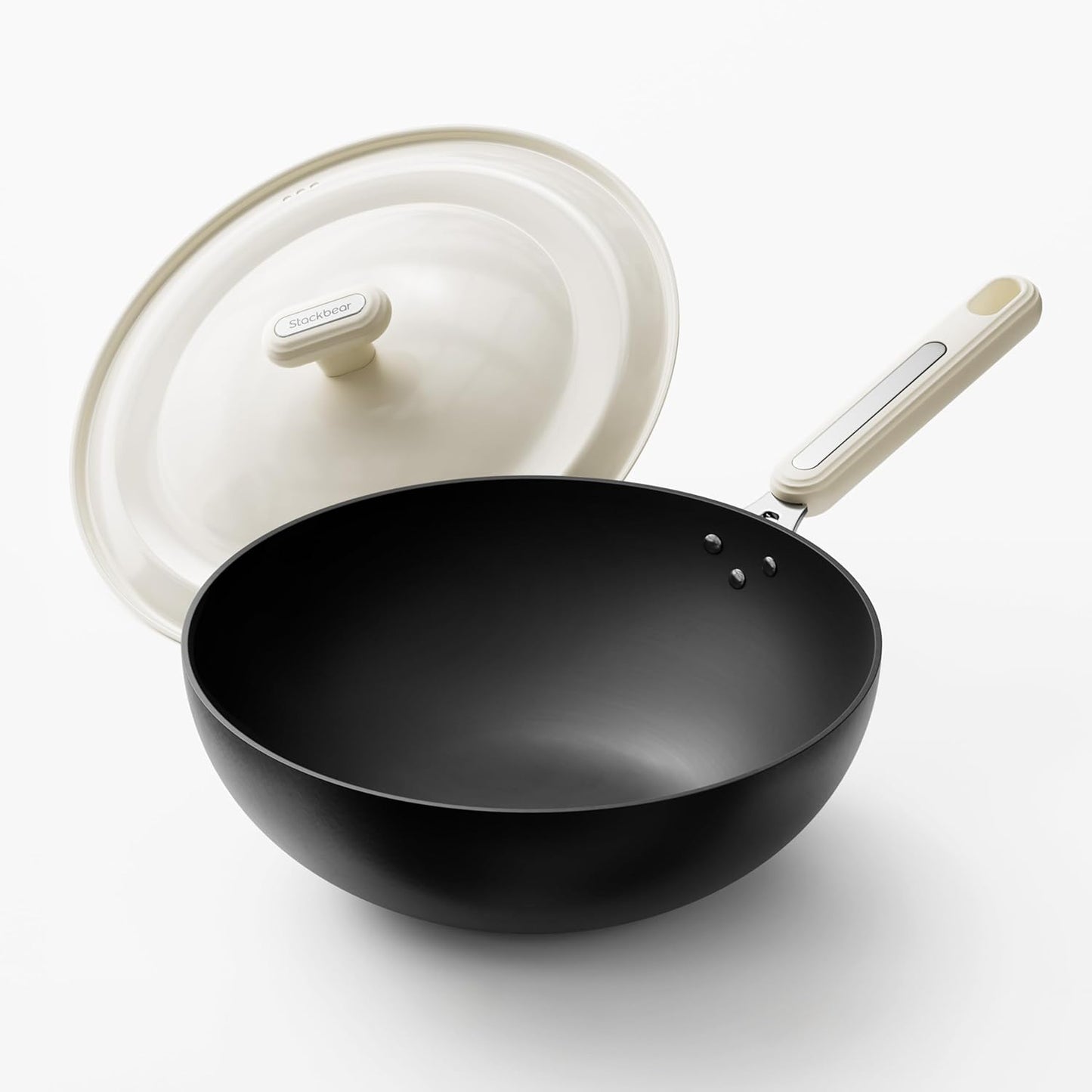 Carbon Steel Wok Pan - Lightweight 11.8 Inch Kitchen Cookware