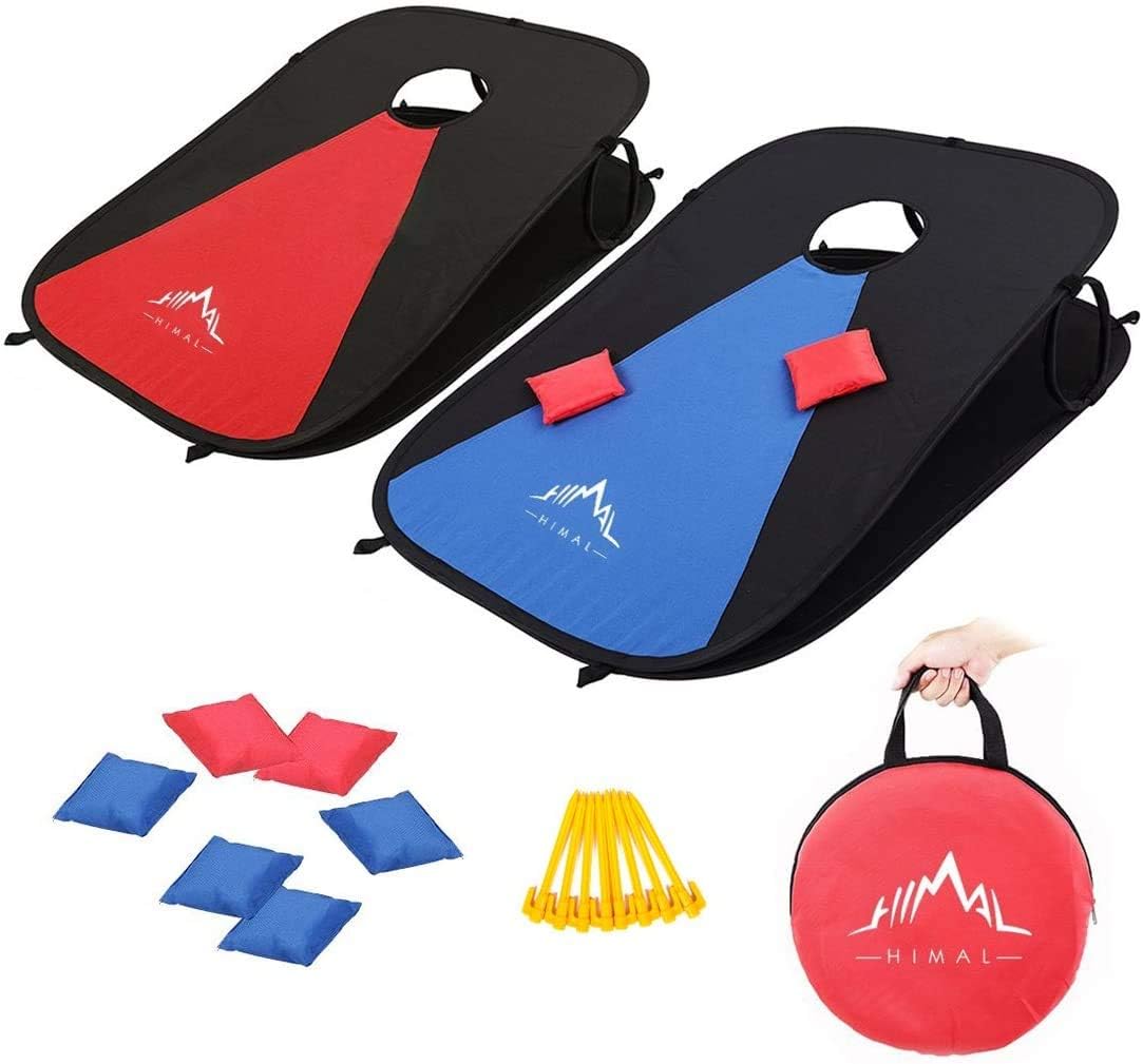 Himal Collapsible Portable Corn Hole Boards with 8 Bags for Fun