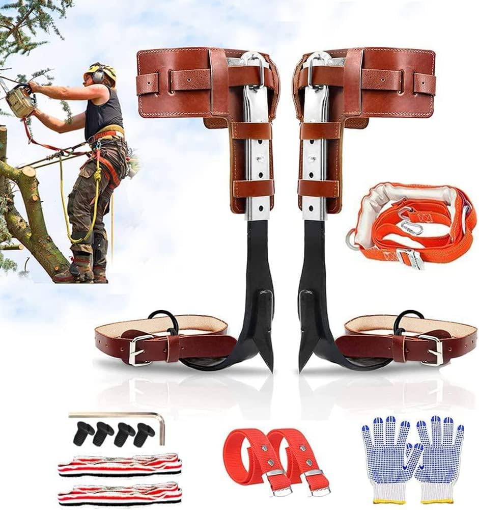 Height-Adjustable Leather Tree Climbing Spikes by DJEMPPS