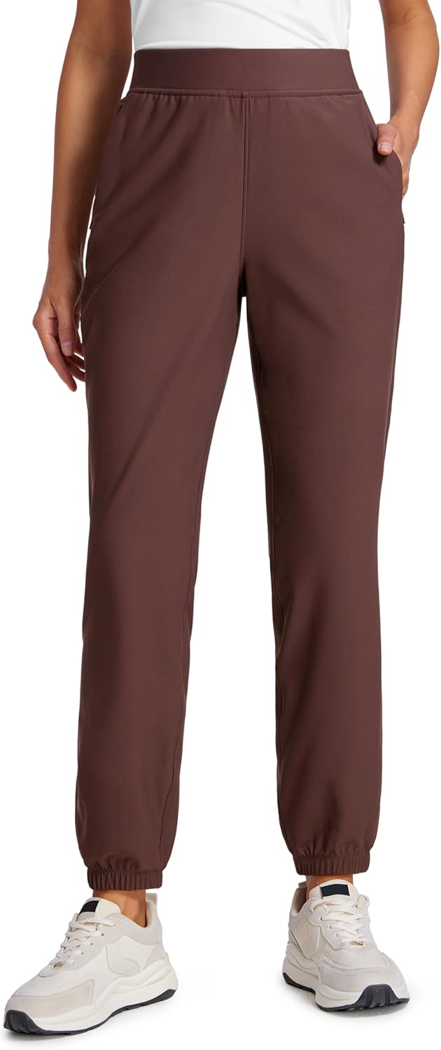 CRZ YOGA Women's Thermal Fleece Joggers: Water Resistant & Warm