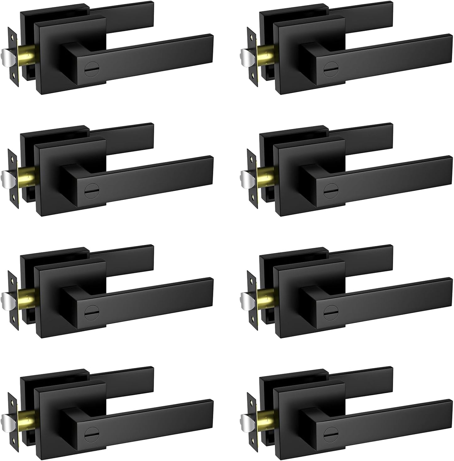 Matte Black Door Handle 8 Pack for Stylish Home Decor Upgrade