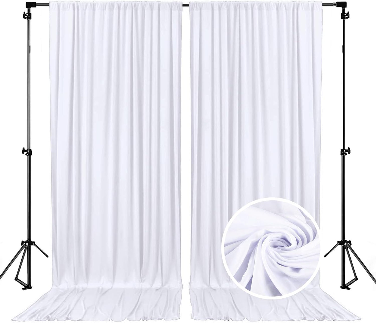ZEBMOON White Backdrop Curtain Set - Perfect Party Decor!
