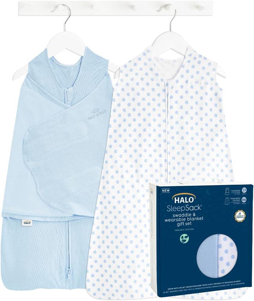 HALO Sleepsack Swaddle and Wearable Blanket Gift Set for Babies