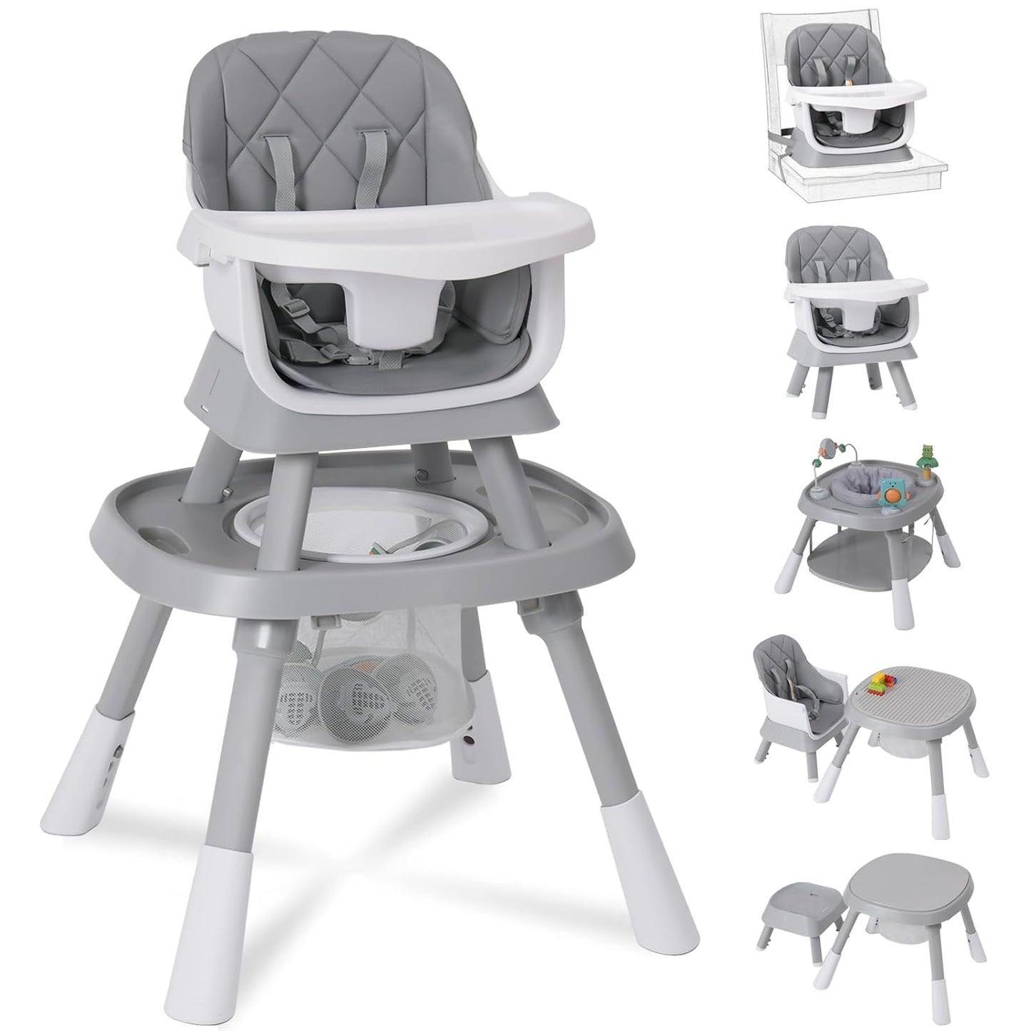 15-in-1 Convertible Baby High Chair with Activity Center