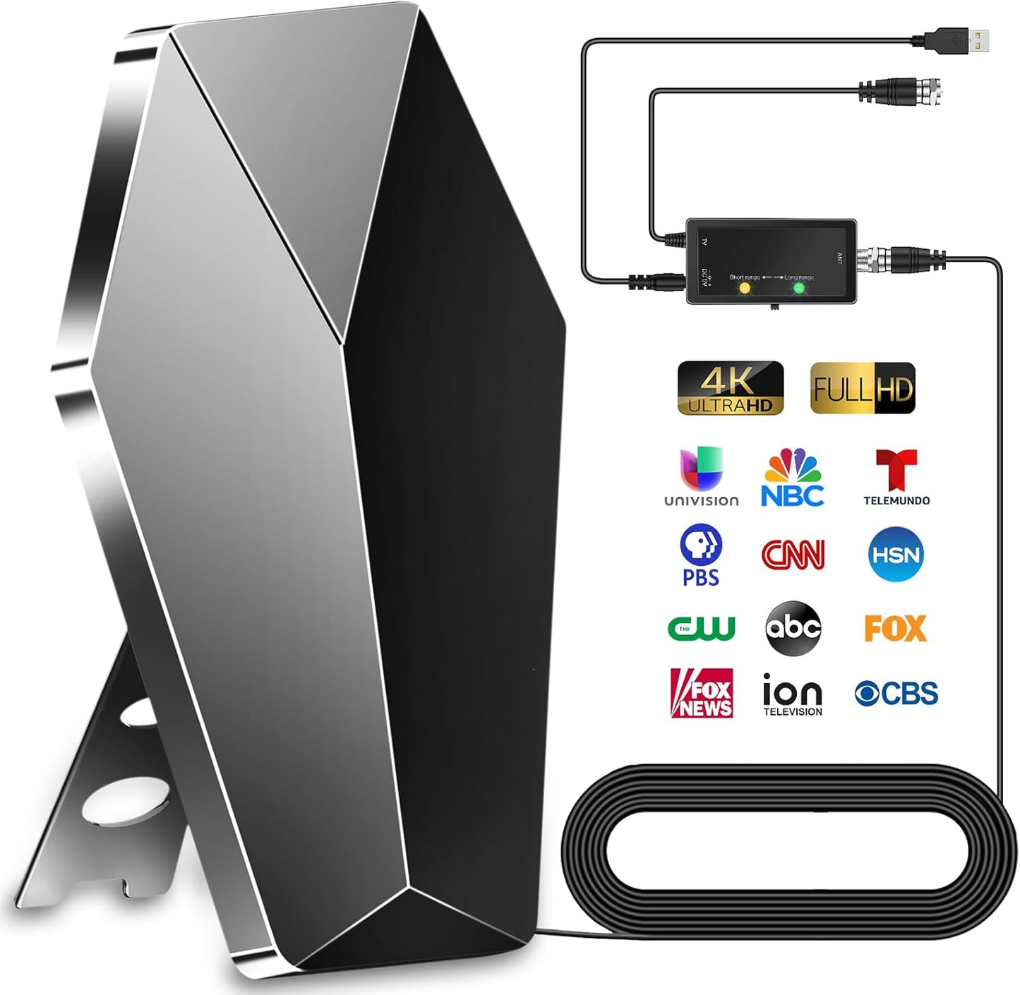 Ultra Long Range 4K Indoor Antenna - Boost Your TV Experience!