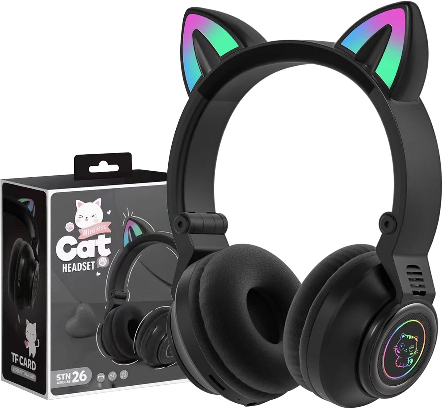 YUSONIC Cat Ear Bluetooth Headphones for Kids - Wireless Fun!