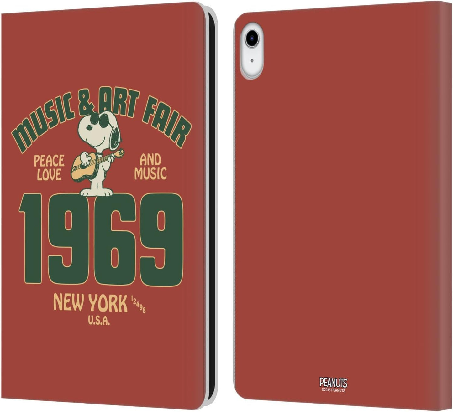 Peanuts Snoopy Guitar Leather Wallet Case for iPad 10.9 2022/2025