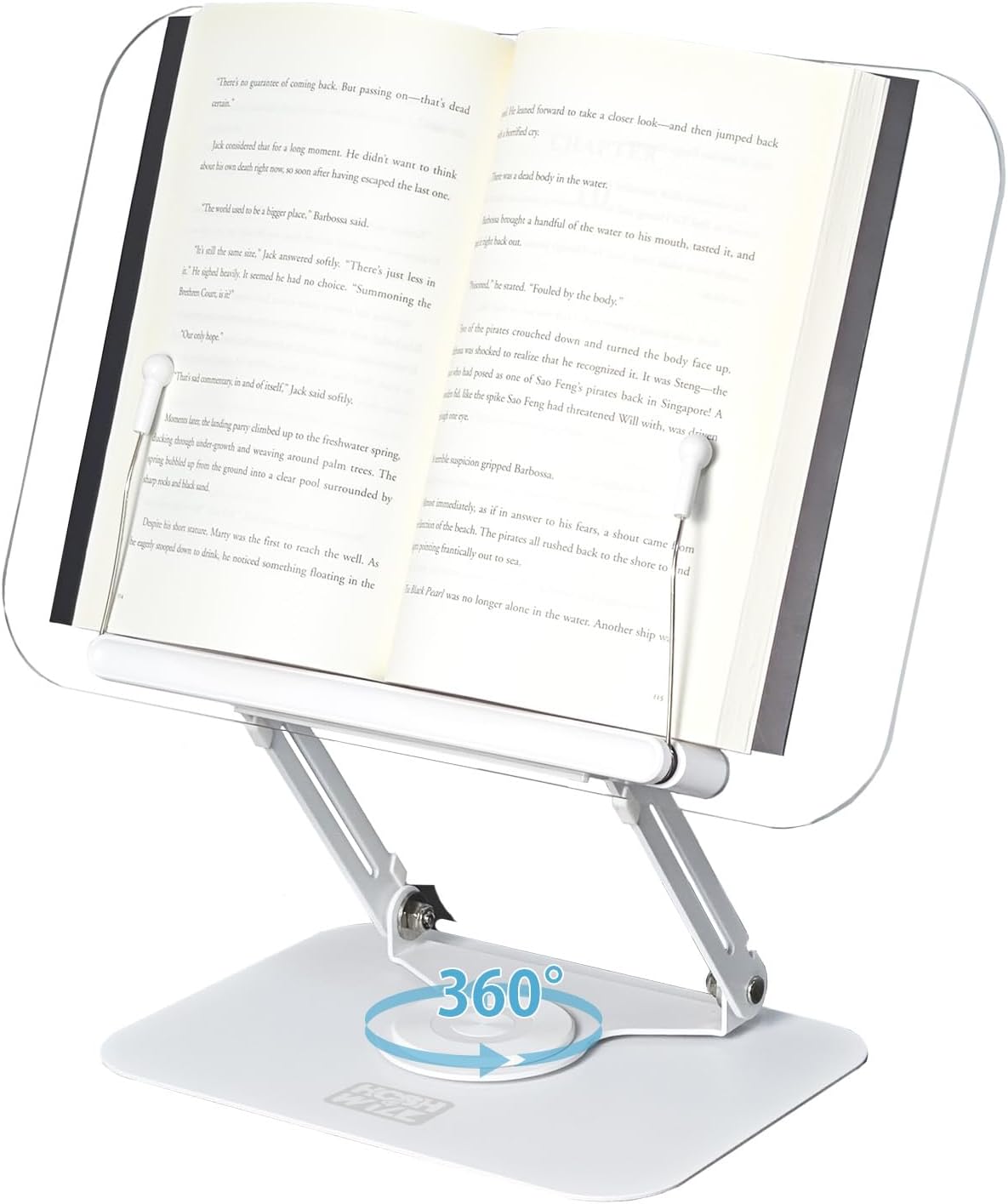 Adjustable Book Stand with 360 Swivel - Lightweight & Portable