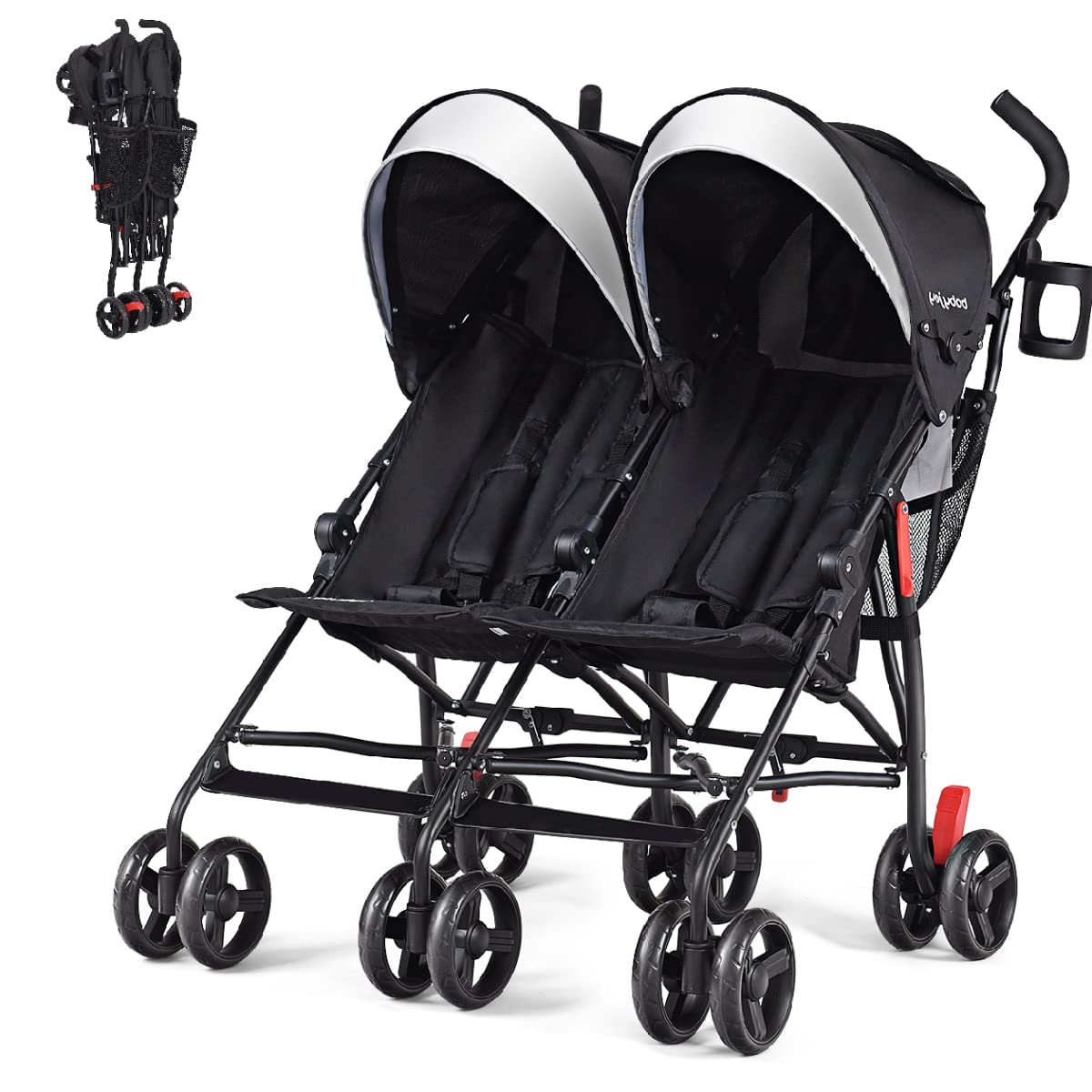 HONEY JOY Double Umbrella Stroller for Twins and Toddlers