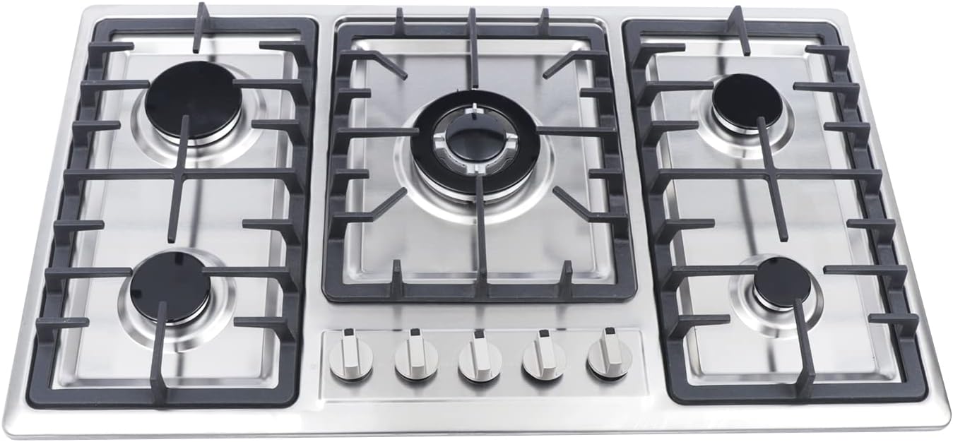 34x20 Built in Gas Cooktop with 5 Burners for Easy Cooking