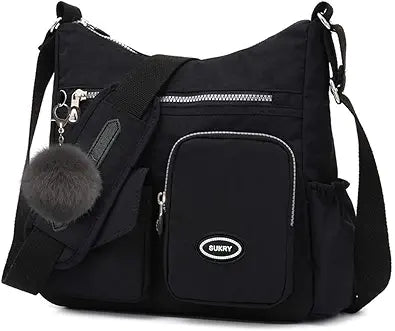 SUKRY Nylon Crossbody Bag for Women with Anti-Theft RFID Pocket