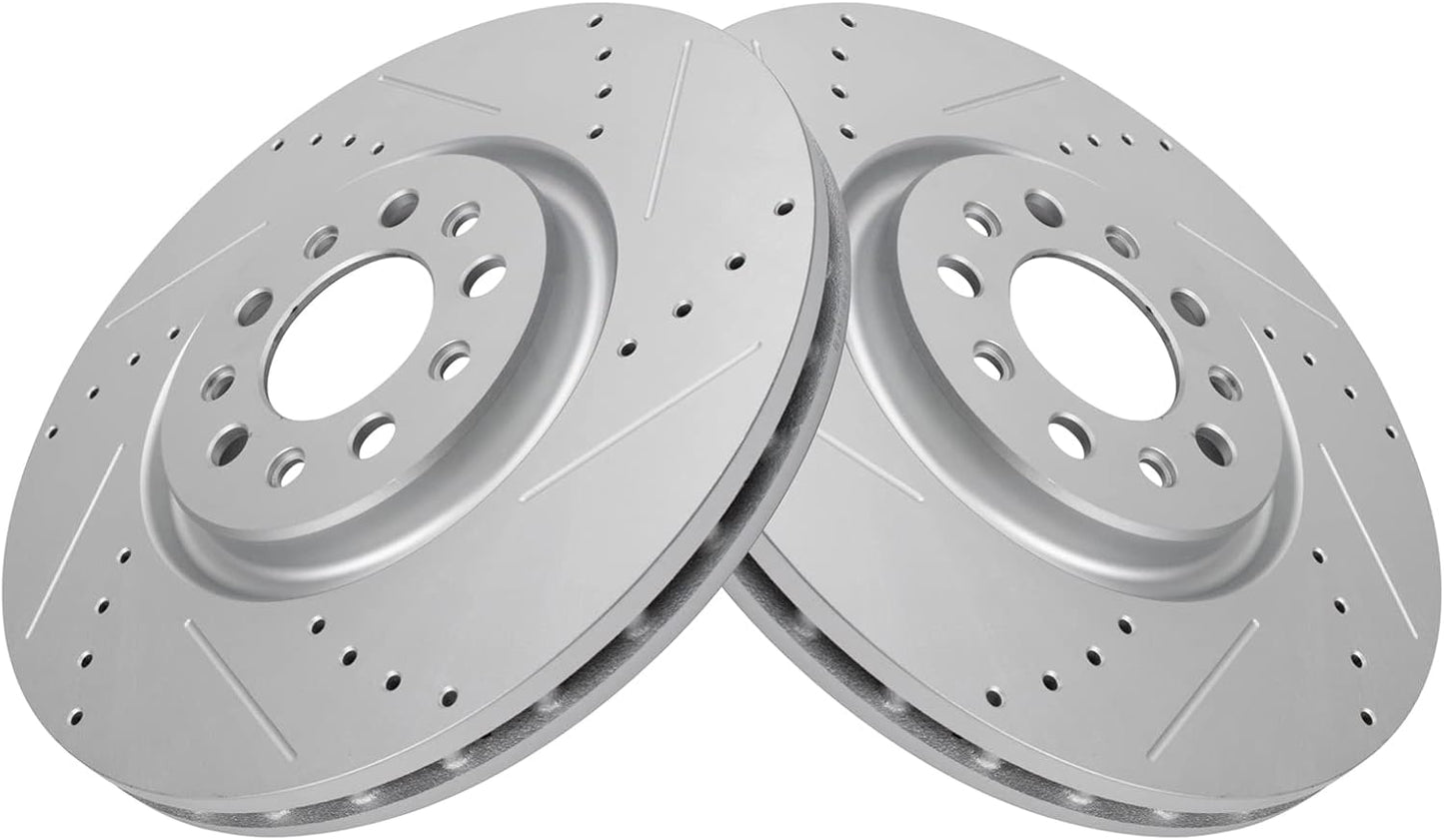 TRQ Front Performance Brake Rotors Set for Chrysler 200 & Jeep