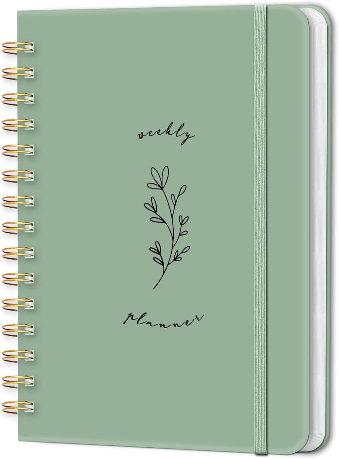 Undated Weekly Planner - Achieve Goals & Track Habits, Green