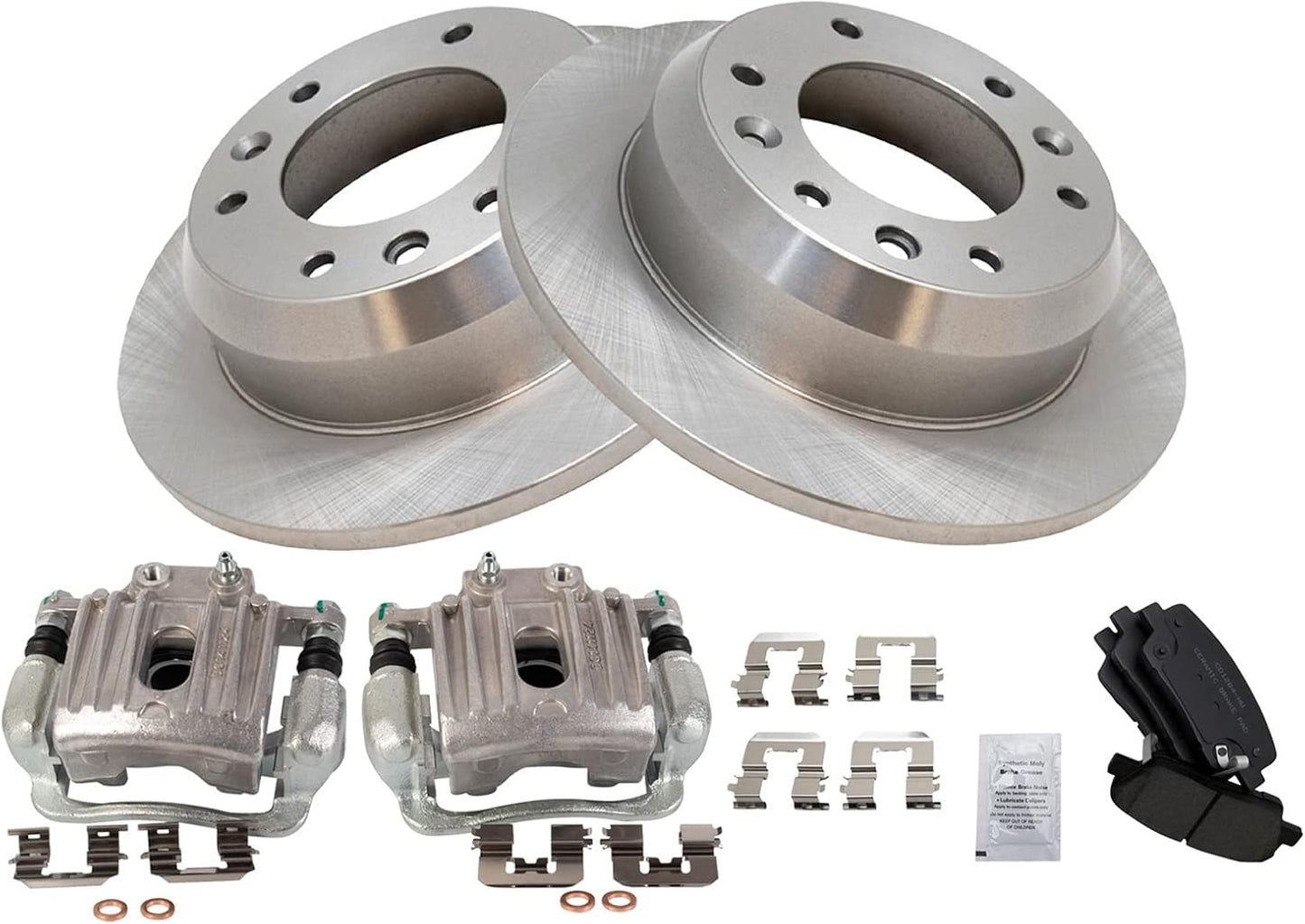 TRQ Rear Brake Pad & Rotor Kit for 2007-2008 Hyundai Entourage