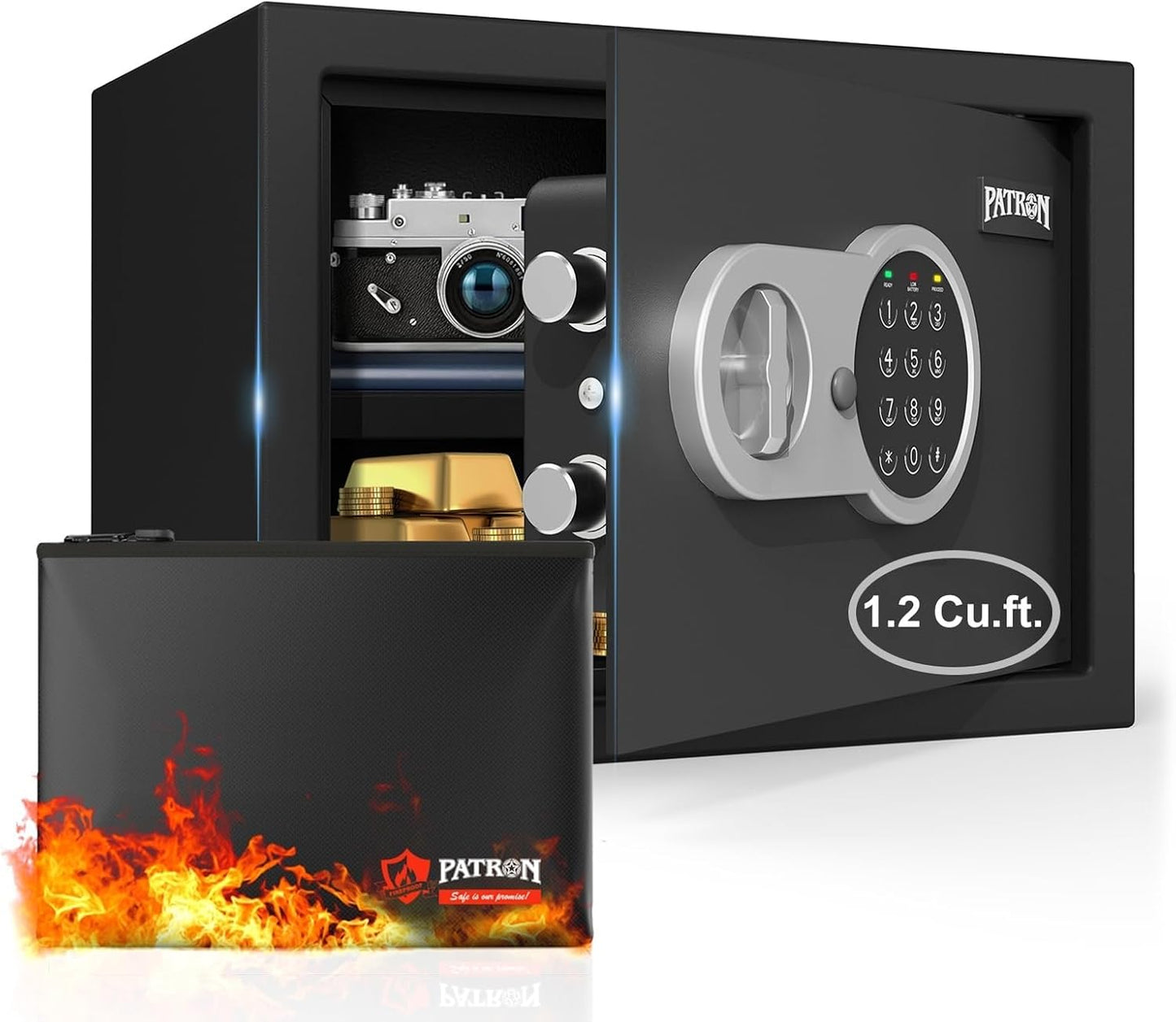 1.2 Cu.ft. Fireproof Safe for Home with Digital Keypad Access