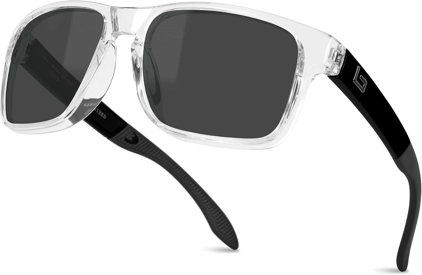 Bnus Italy Made Classic Sunglasses with Polarized Glass Lens