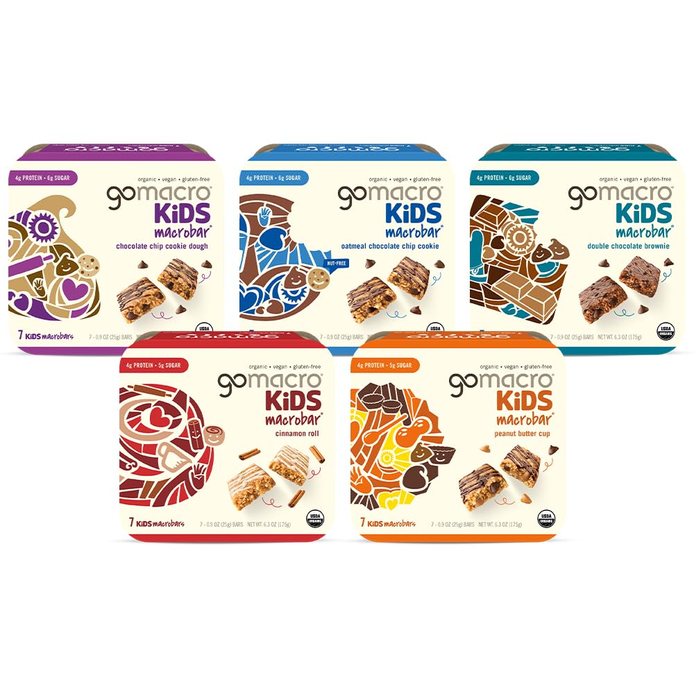 GoMacro Kids MacroBar 5 Flavor Assortment for Tasty Snacking