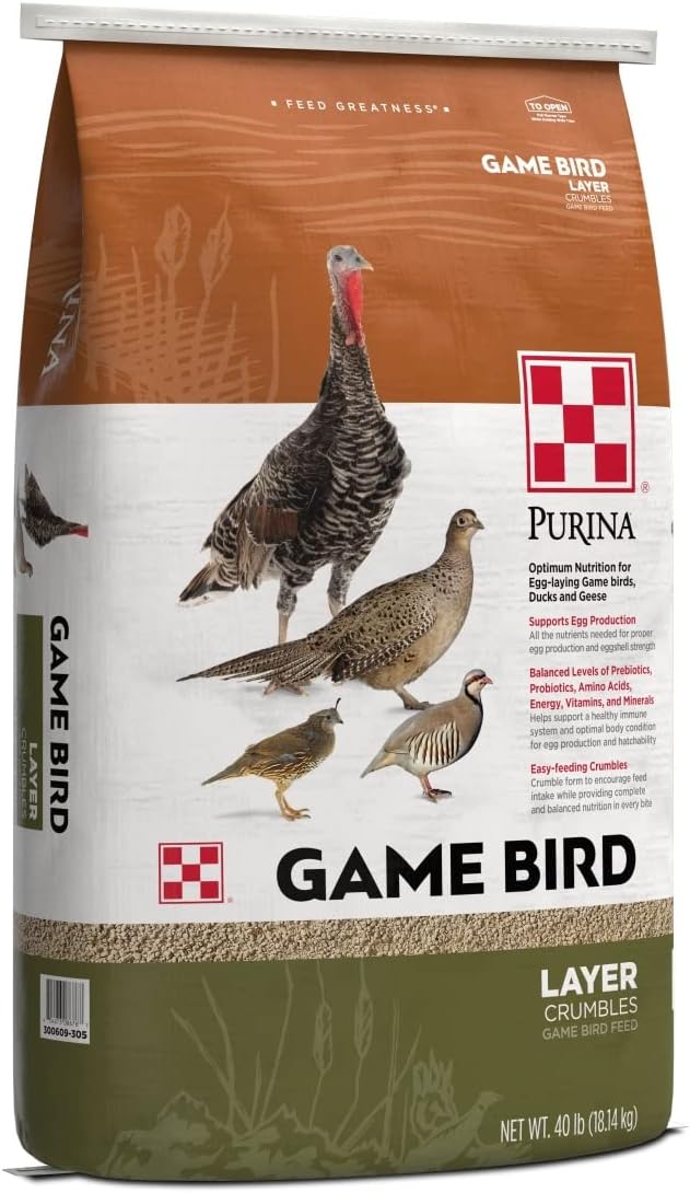Purina Game Bird Layer Feed Crumbles for Optimal Egg Production