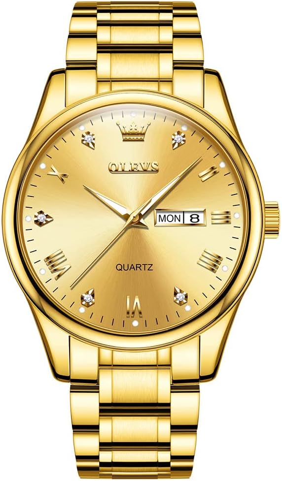 Men's Casual Stainless Steel Watch with Big Face and Date