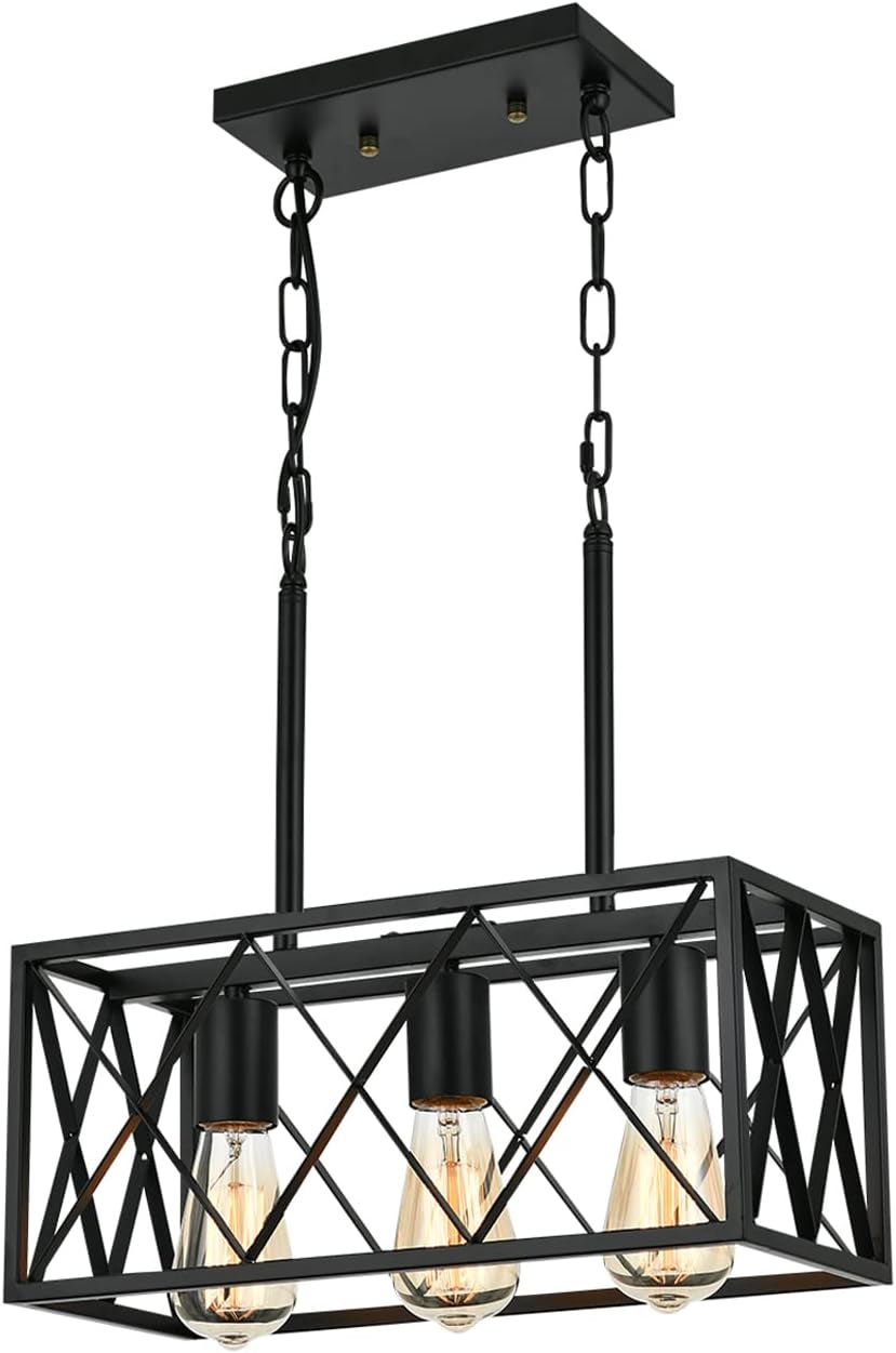 KEESFU Black Farmhouse Kitchen Island Lighting for Modern Spaces