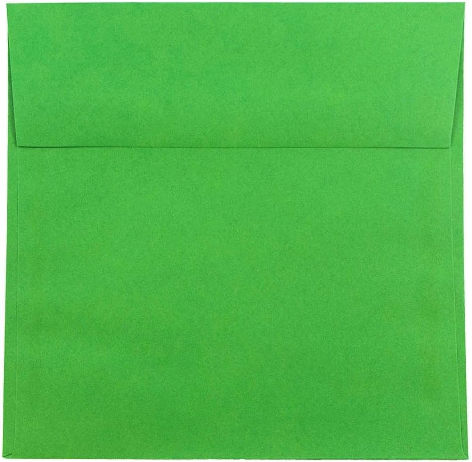 JAM PAPER 8.5 x 8.5 Square Colored Invitation Envelopes Green