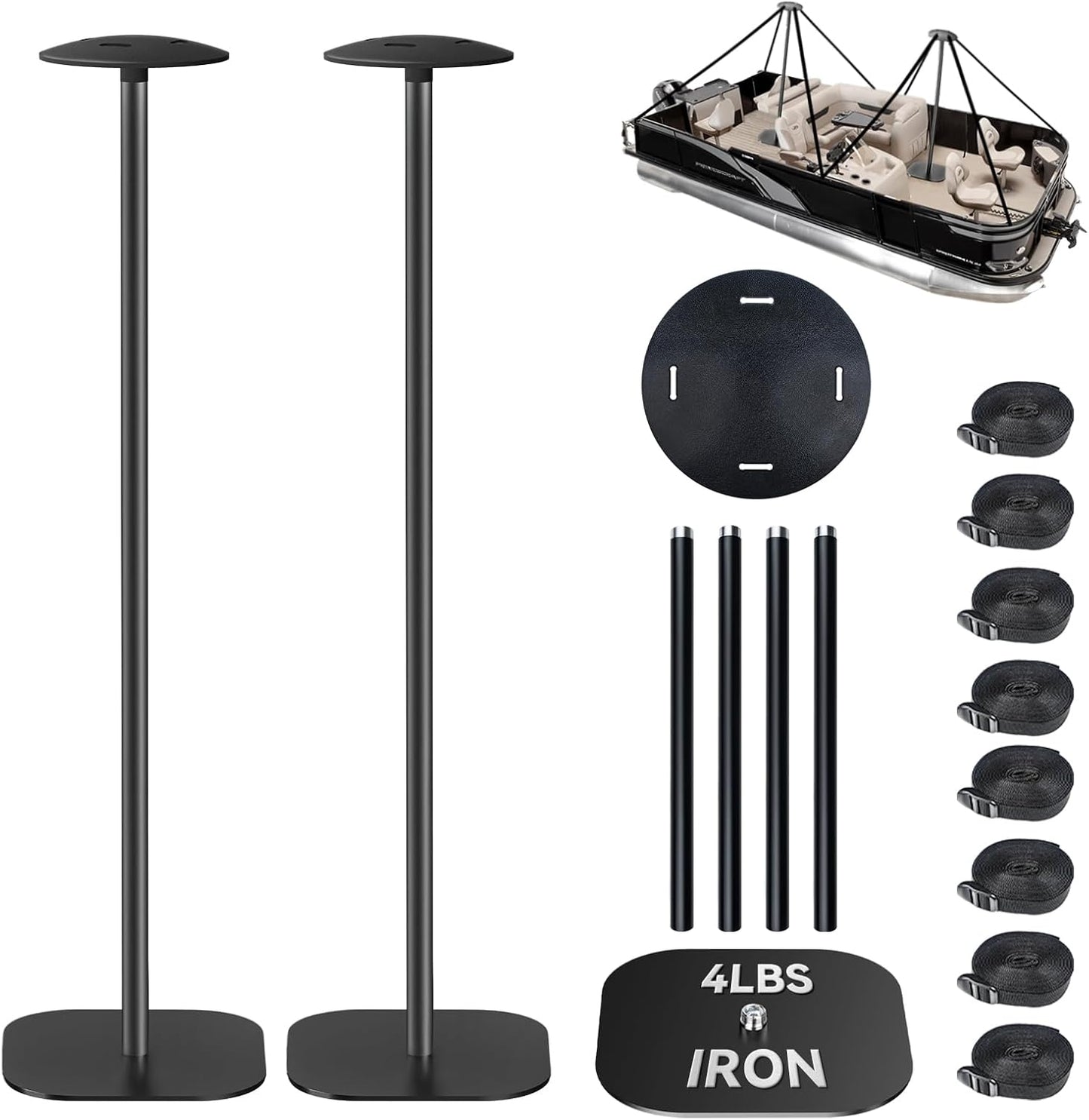 Heavy Duty Boat Cover Support Poles with Adjustable Height System