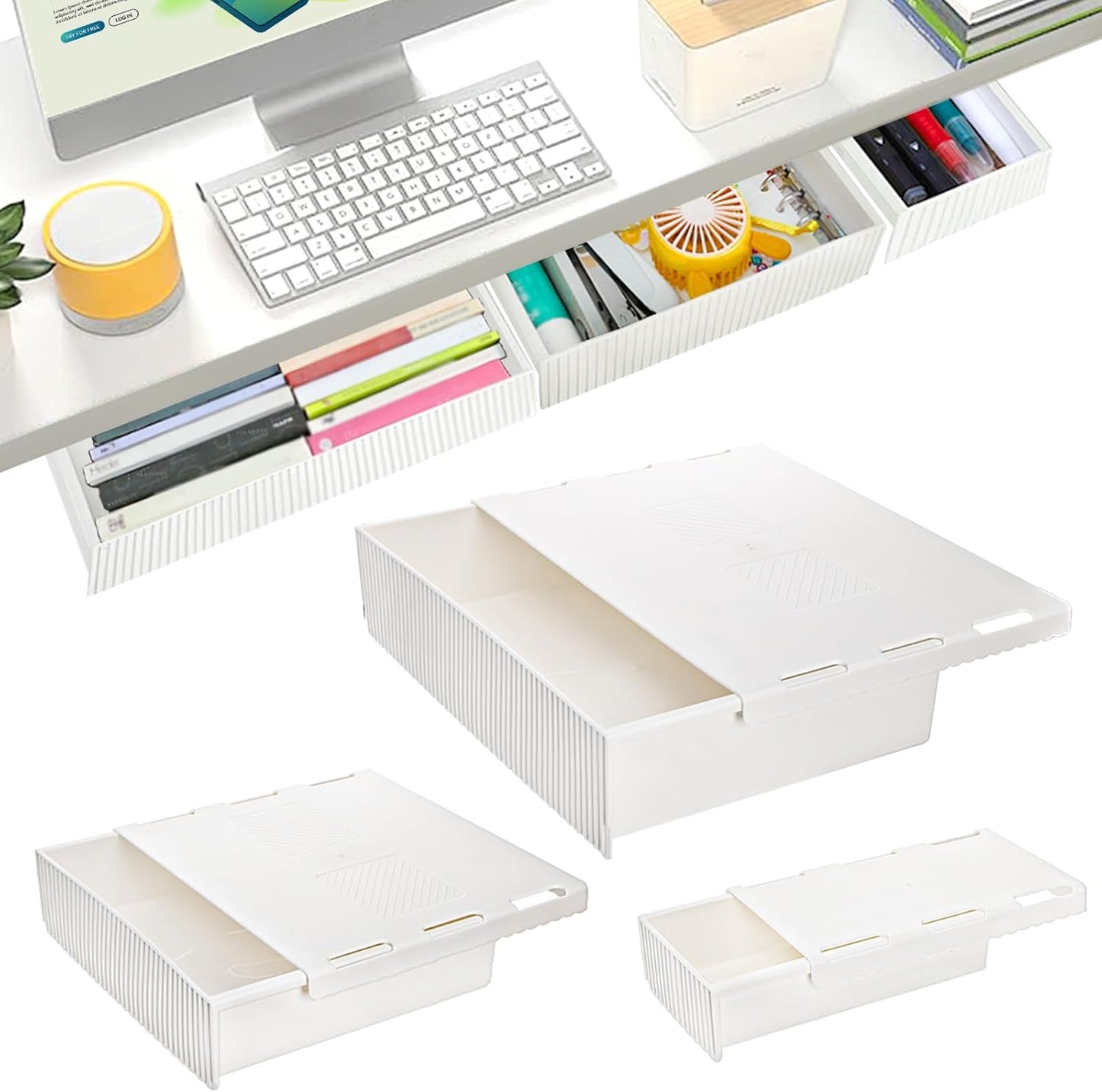 Under Desk Slide Out Drawers - Hidden Storage Solution