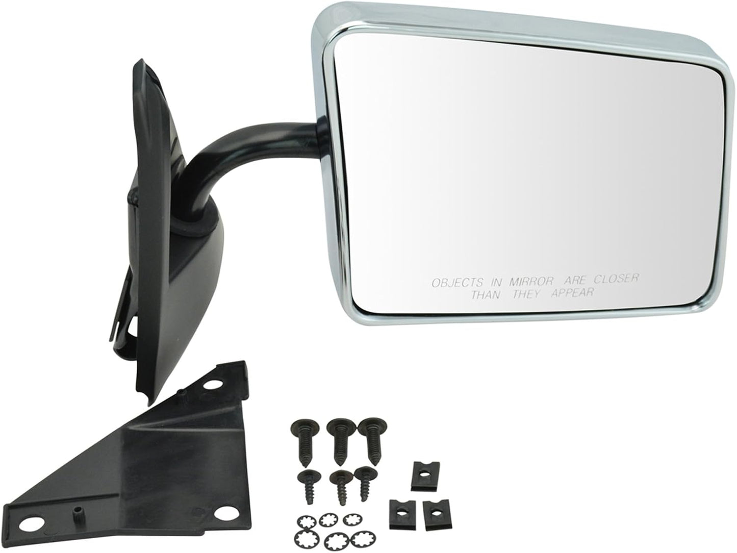 TRQ Right Mirror with Chrome Cover for 82-94 Chevrolet GMC