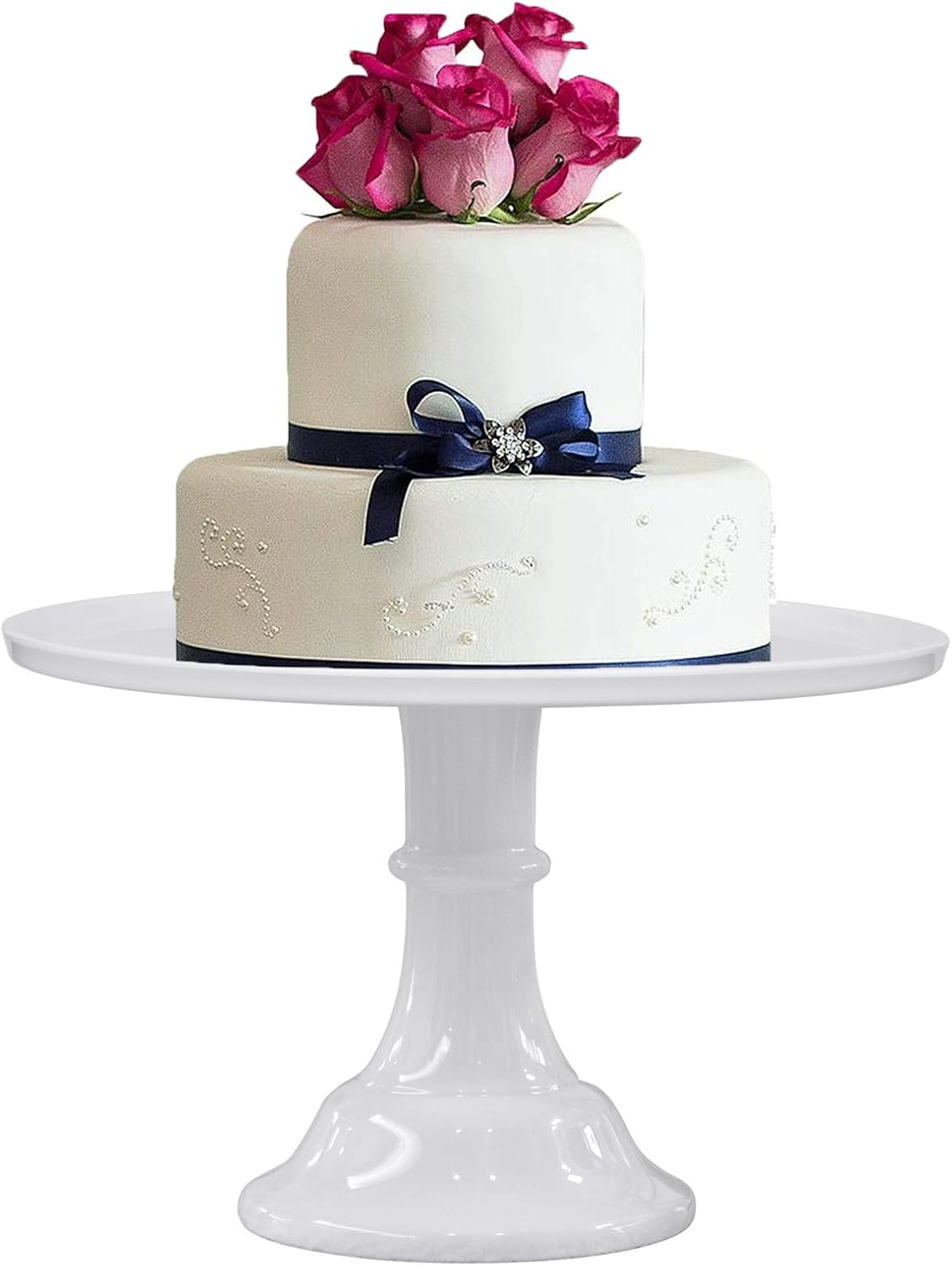 Round Cake Stand White 11in for Weddings, Birthdays, and More