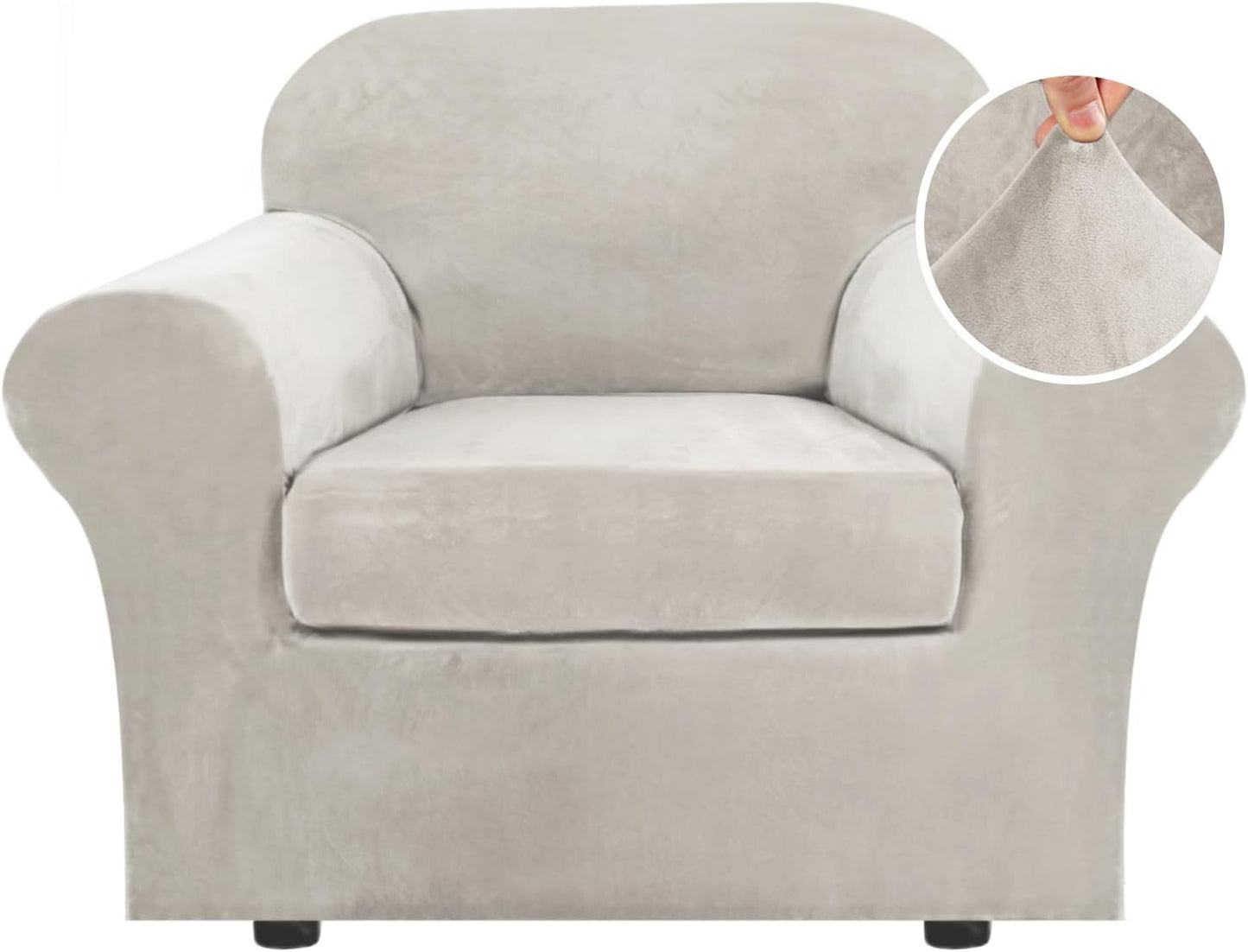 H.VERSAILTEX Rich Velvet Stretch Chair Cover for 49 Inch Chairs