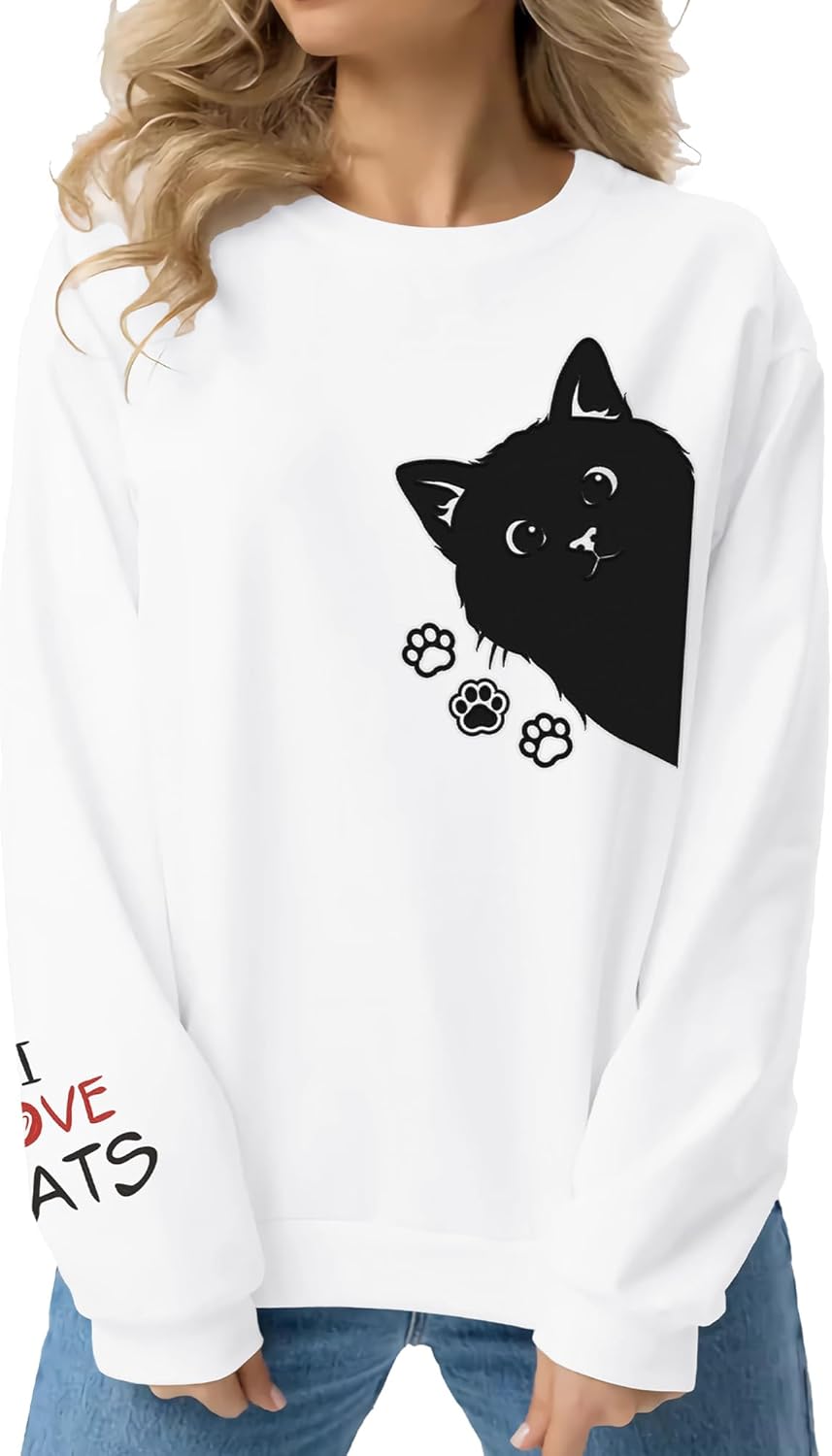 Cat Lovers Embroidered Sweatshirt - Paw-some Style!