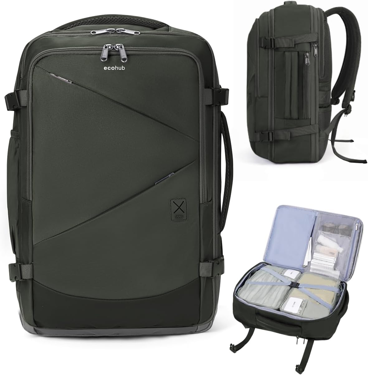 ECOHUB 30L Carry on Travel Backpack for Men Women - Flight Approved